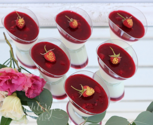 Panna cotta su avietėmis